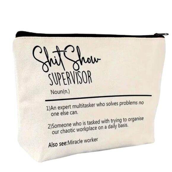 Shit show supervisor cosmetic case travel bag utility purse miracle worker - Picture 1 of 6